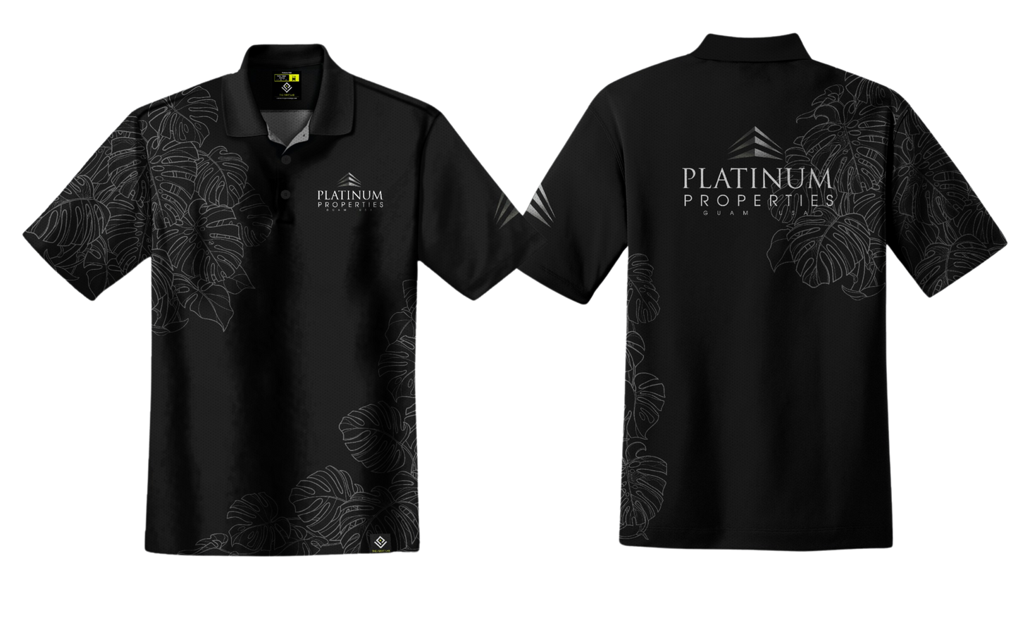 PLATINUM PROPERTIES Sublimated Men's Polo Shirt (Monstera Leaves Design)