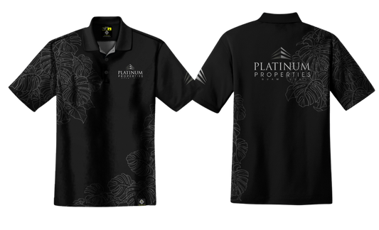 PLATINUM PROPERTIES Sublimated Men's Polo Shirt (Monstera Leaves Design)