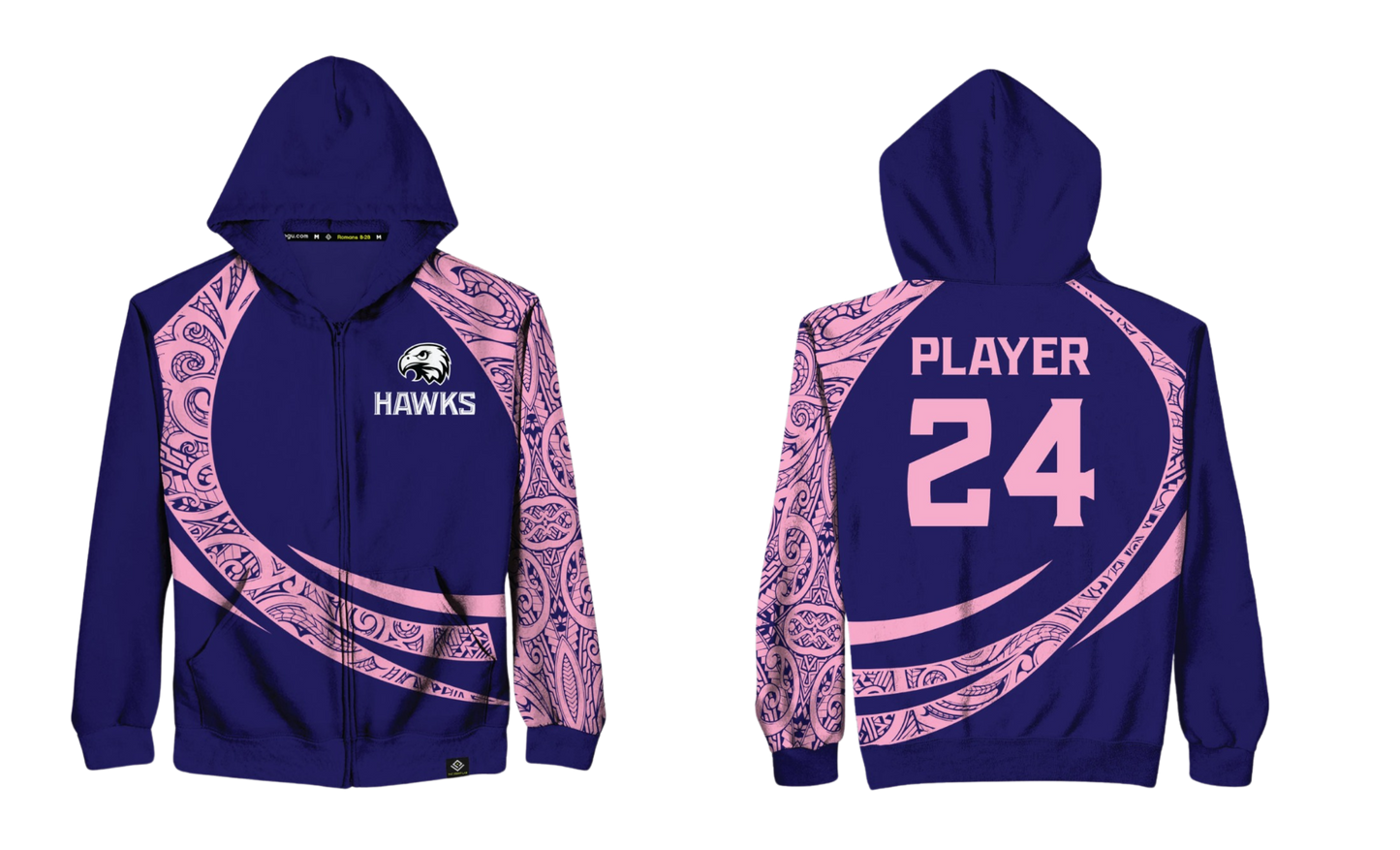 FBLG HAWKS RUGBY Sublimated Zipper Hoodie (Hybrid)