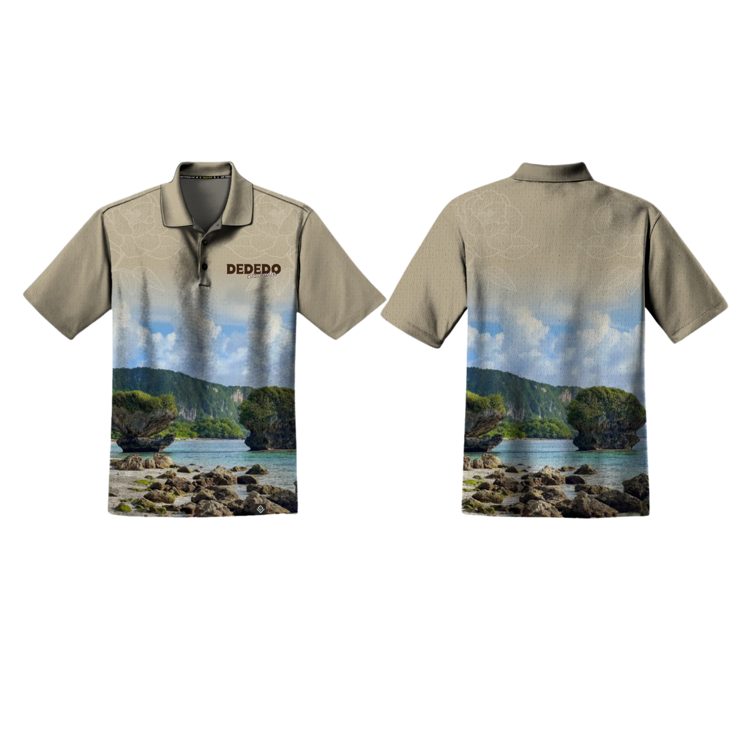 DEDEDO Sublimated Men's Polo Shirt - Senior Center (Beige)