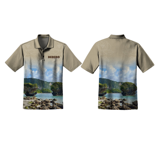 DEDEDO Sublimated Men's Polo Shirt - Senior Center (Beige)