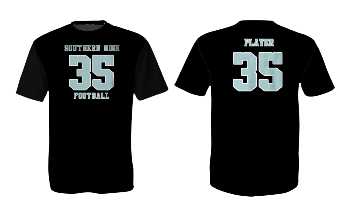 SOUTHERN HIGH FOOTBALL 2025 Dri Fit Screenprint T-shirt and (Player Name and Number)