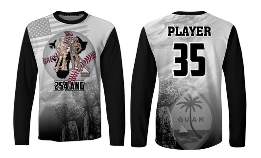 AIR NATIONAL GUARD SOFTBALL Sublimated Men's Long Sleeve (Black & Gray)