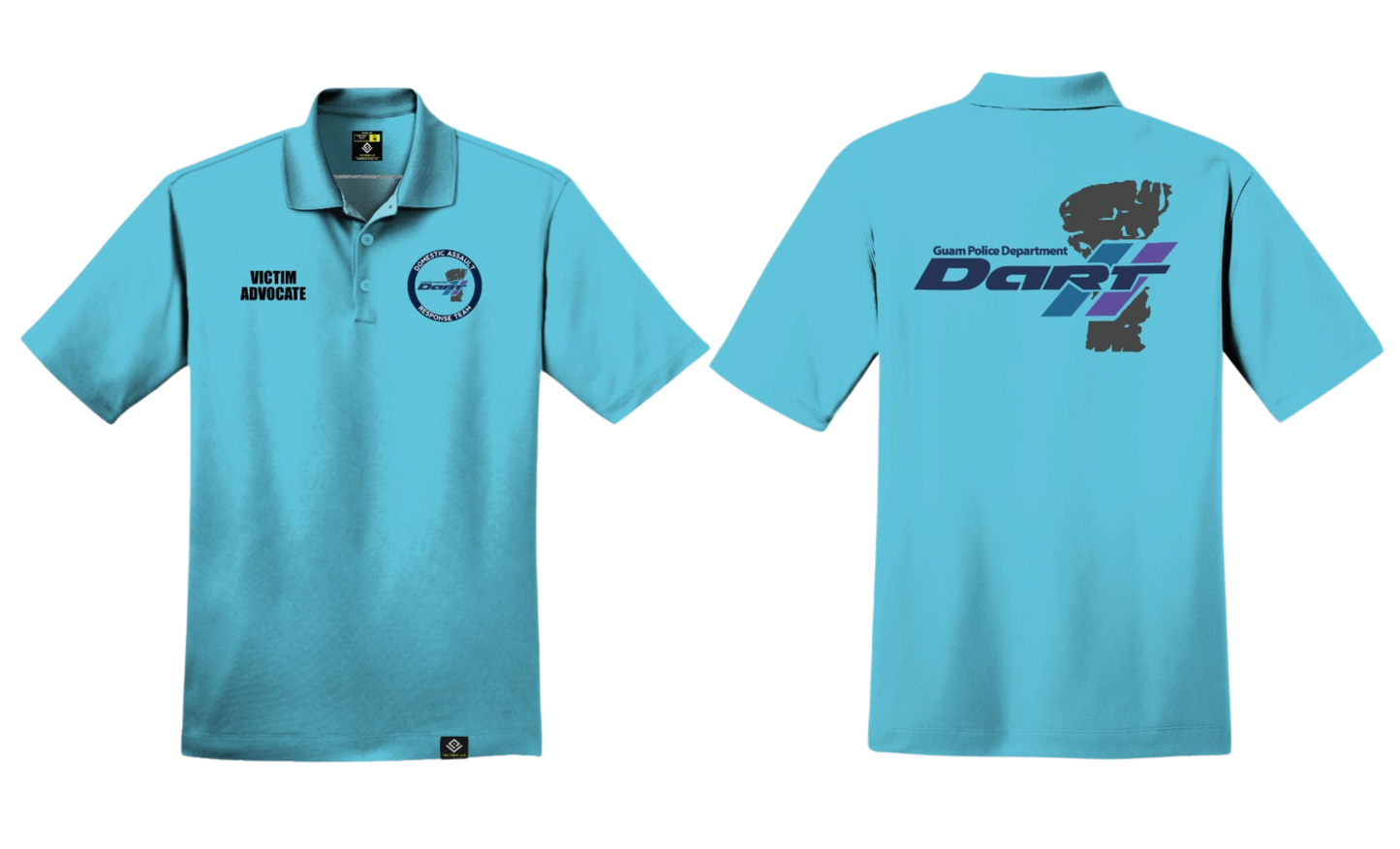 DOMESTIC ASSAULT Sublimated Men's Polo Shirt (Light Blue)