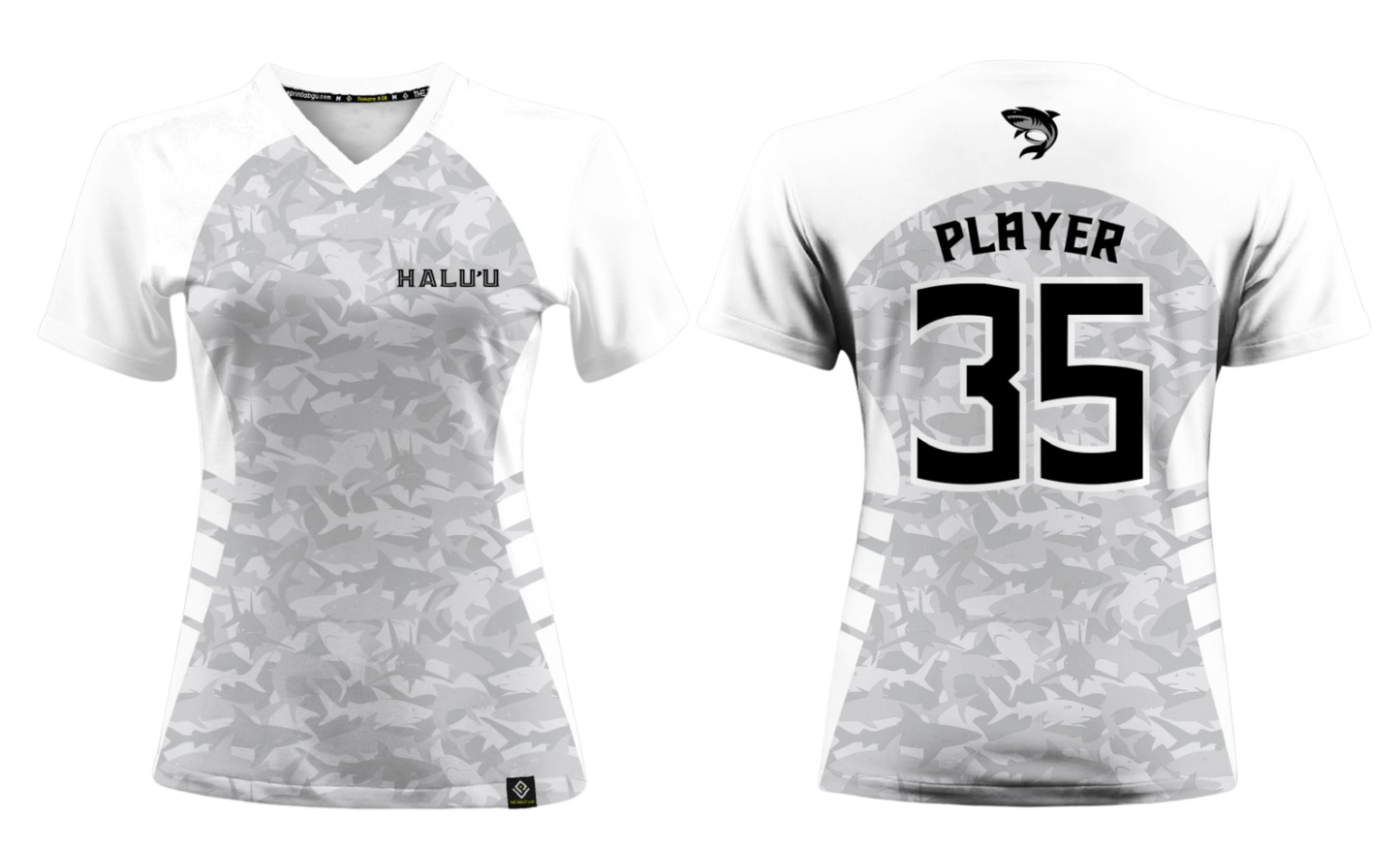HALU'LU - SSHS RUGBY Sublimated Women's V-neck T-shirt (White)