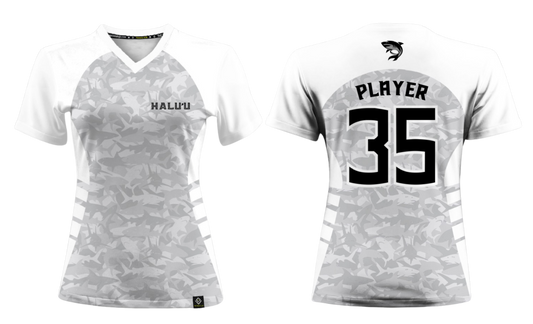 HALU'LU - SSHS RUGBY Sublimated Women's V-neck T-shirt (White)