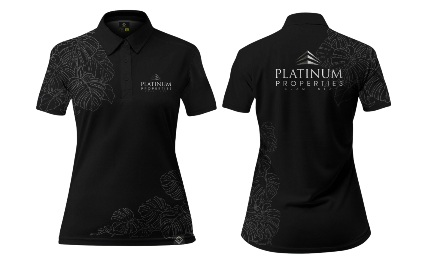 PLATINUM PROPERTIES Sublimated Women's Polo Shirt (Monstera Design)
