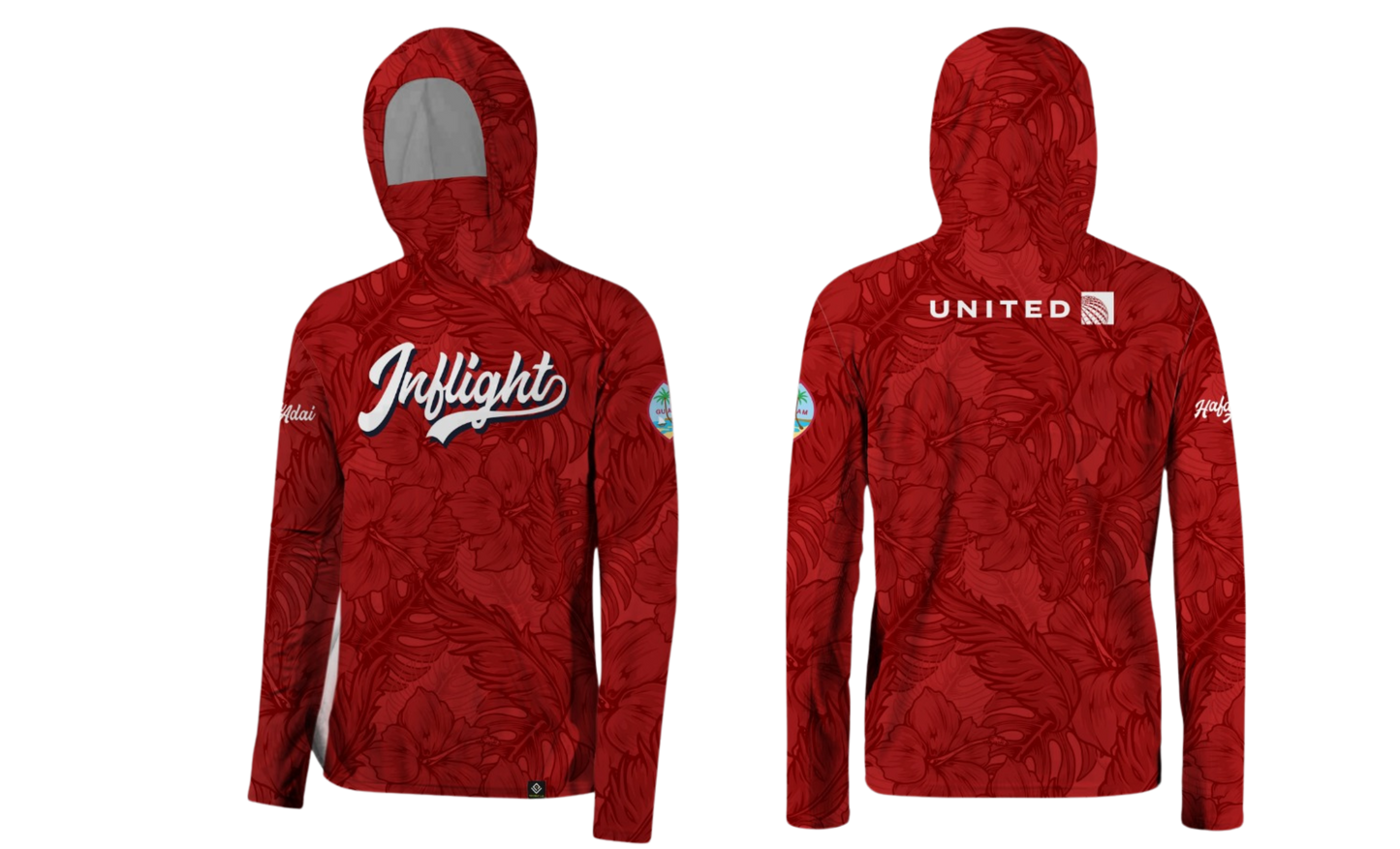 UNITED INFLIGHT Sublimated Men's Long Sleeve Hoodie with Mask