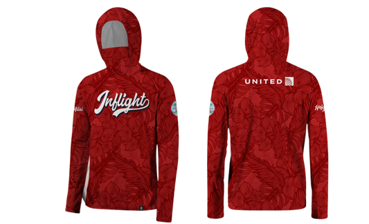 UNITED INFLIGHT Sublimated Men's Long Sleeve Hoodie with Mask