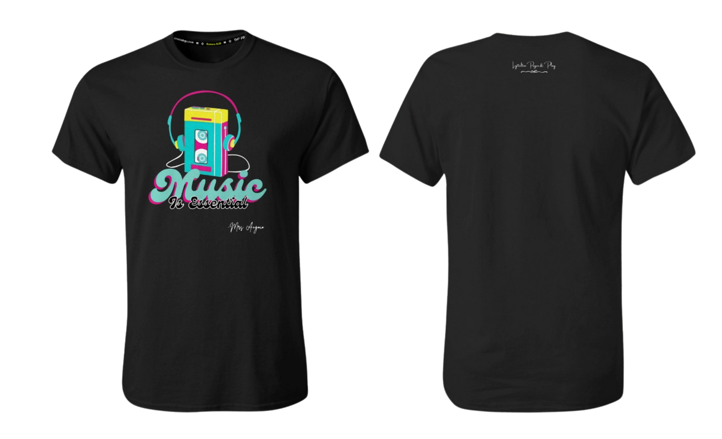 LYTELLTON PAGES & PLAY Screen Print T-shirt (Music Is Essential - Black)