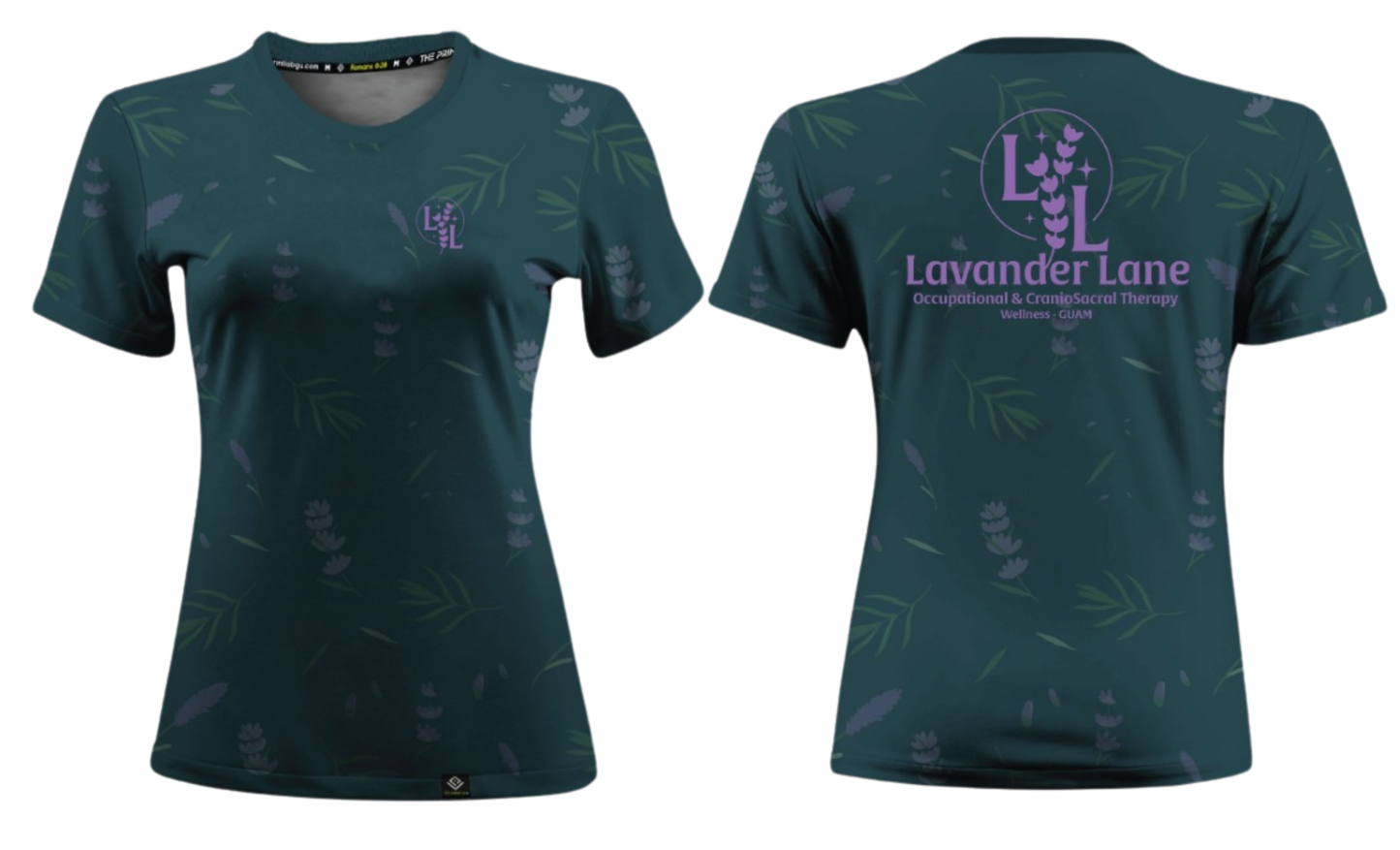 LAVENDER LANE - Women's Sublimated Round Neck Short Sleeve (Dark Teal)