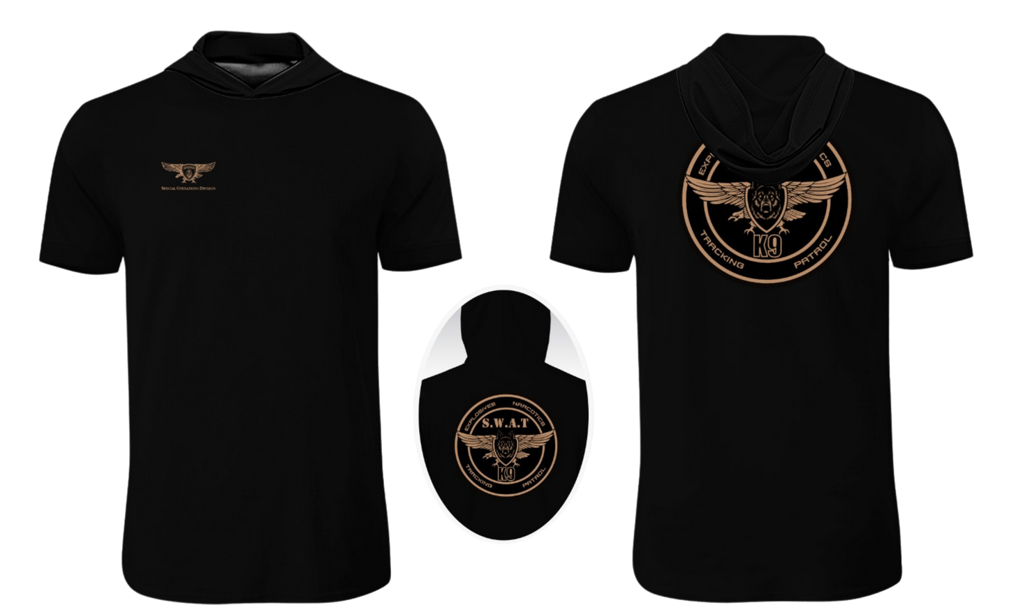 GUAM POLICE DEPT. Sublimated Men's Short Sleeve with Hood (SWAT-K9)