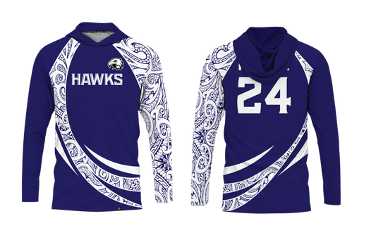 FBLG HAWKS RUGBY Sublimated Men's Long Sleeve with Hood