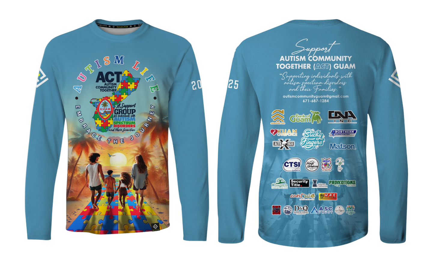 AUTISM COMMUNITY TOGETHER Sublimated Men's Long Sleeve
