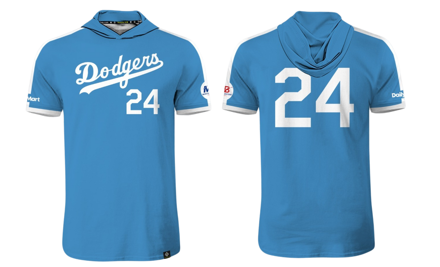GUAM DODGERS Sublimated Men's Short Sleeve with Hood (Light Blue)