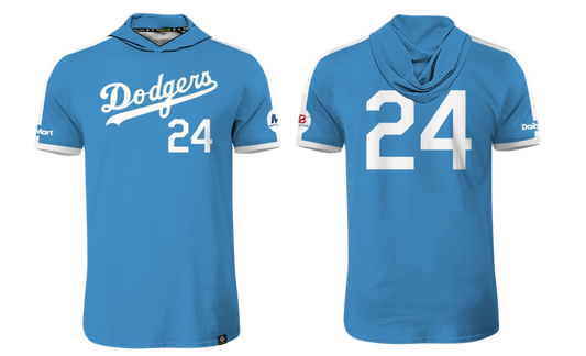 GUAM DODGERS Sublimated Men's Short Sleeve with Hood (Light Blue)