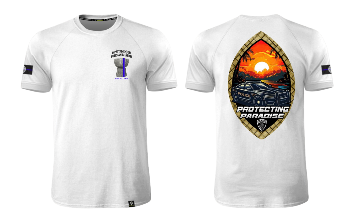 GUAM POLICE DEPARTMENT Sublimated Raglan T-shirt (White)