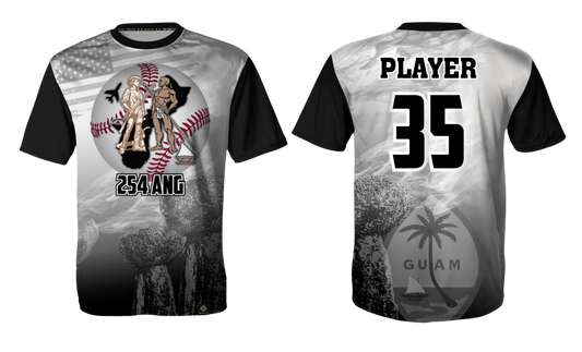 AIR NATIONAL GUARD SOFTBALL Sublimated Men's T-shirt (Black & Gray)