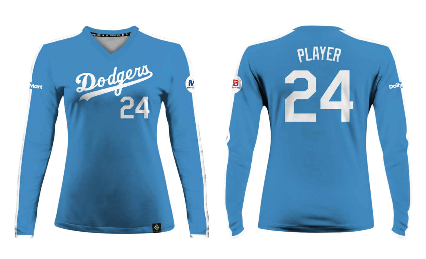 GUAM DODGERS Sublimated Women's Long Sleeve (Light Blue)