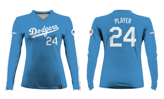 GUAM DODGERS Sublimated Women's Long Sleeve (Light Blue)