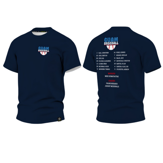 GUAM LITTLE LEAGUE 2026 Screen Print T-shirt (Navy Blue - With Names)