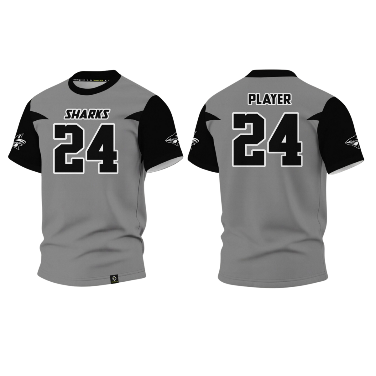 SIMON SANCHEZ FOOTBALL Sublimated Men's T-shirt (Gray & Black)