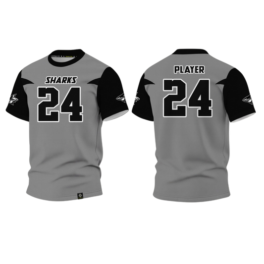SIMON SANCHEZ FOOTBALL Sublimated Men's T-shirt (Gray & Black)