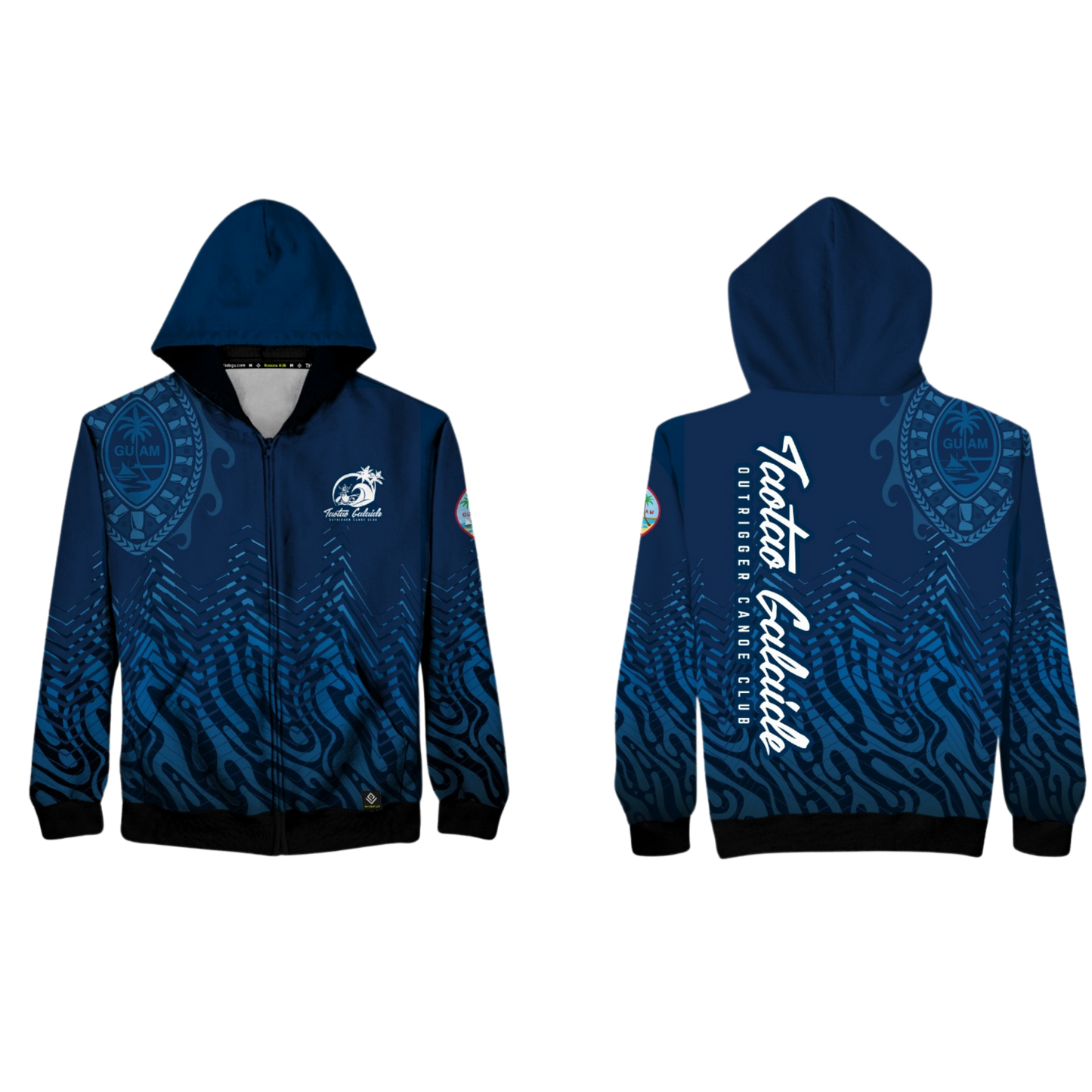 TAOTAO GALAIDE OUTRIGGER CANOE CLUB Sublimated Hybrid Zipper Hoodie (Navy Blue)