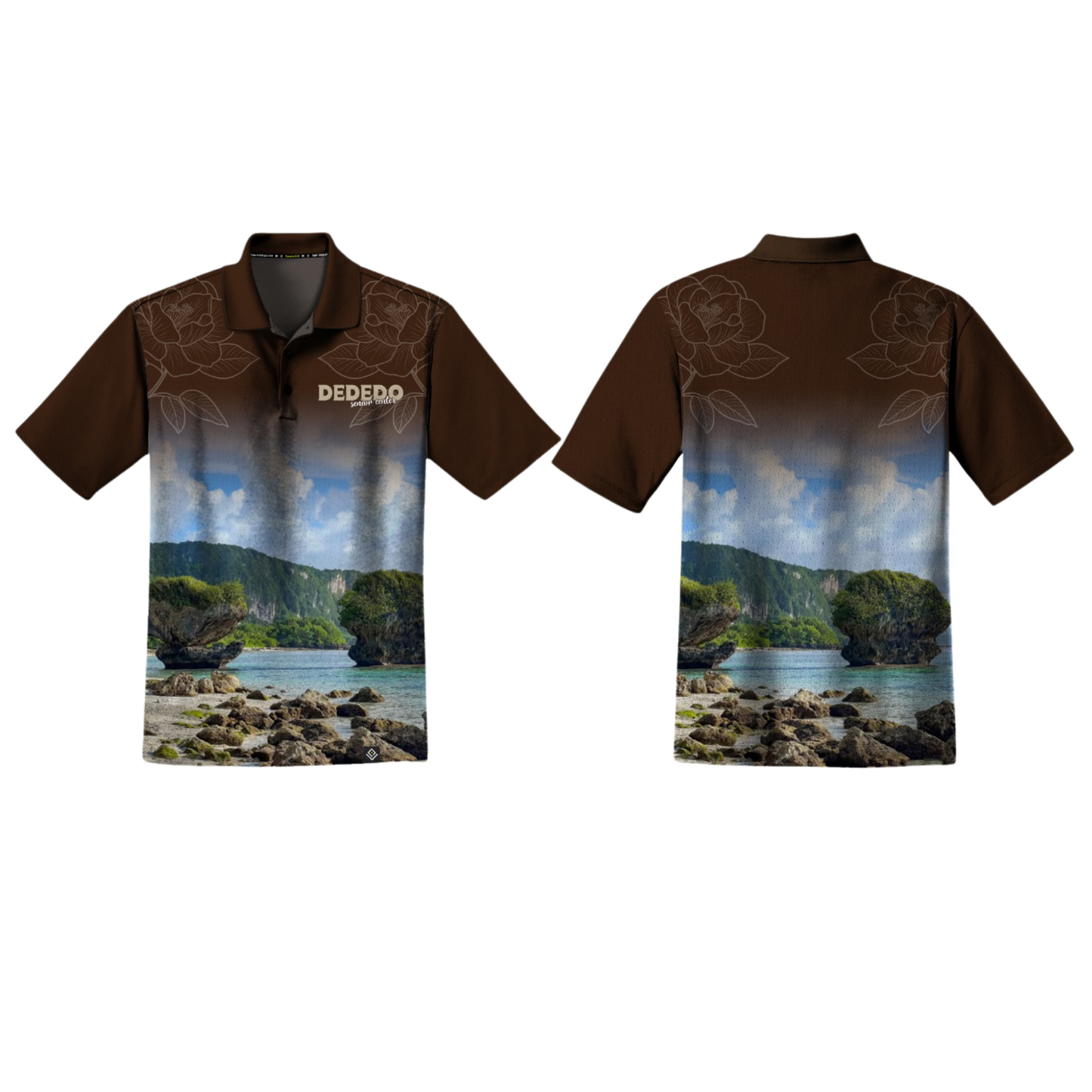 DEDEDO Sublimated Men's Polo Shirt - Senior Center (Brown)