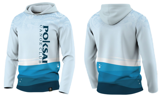 POKSAI CANOE Sublimated Men's Long Sleeve with Hood (Blue)