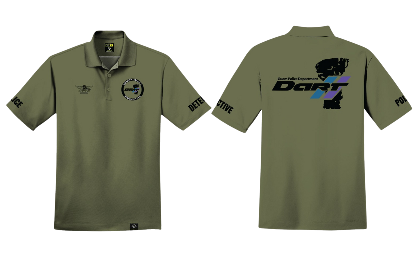 DOMESTIC ASSAULT Sublimated Men's Polo Shirt (Olive Green)