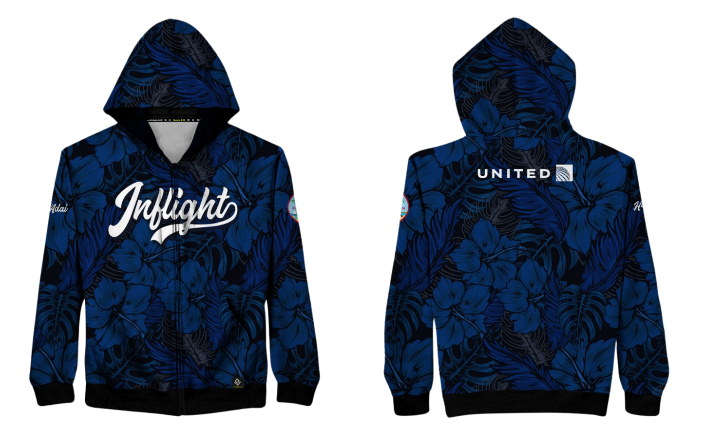 UNITED INFLIGHT Sublimated Men's Hybrid Zipper Hoodie Jacket
