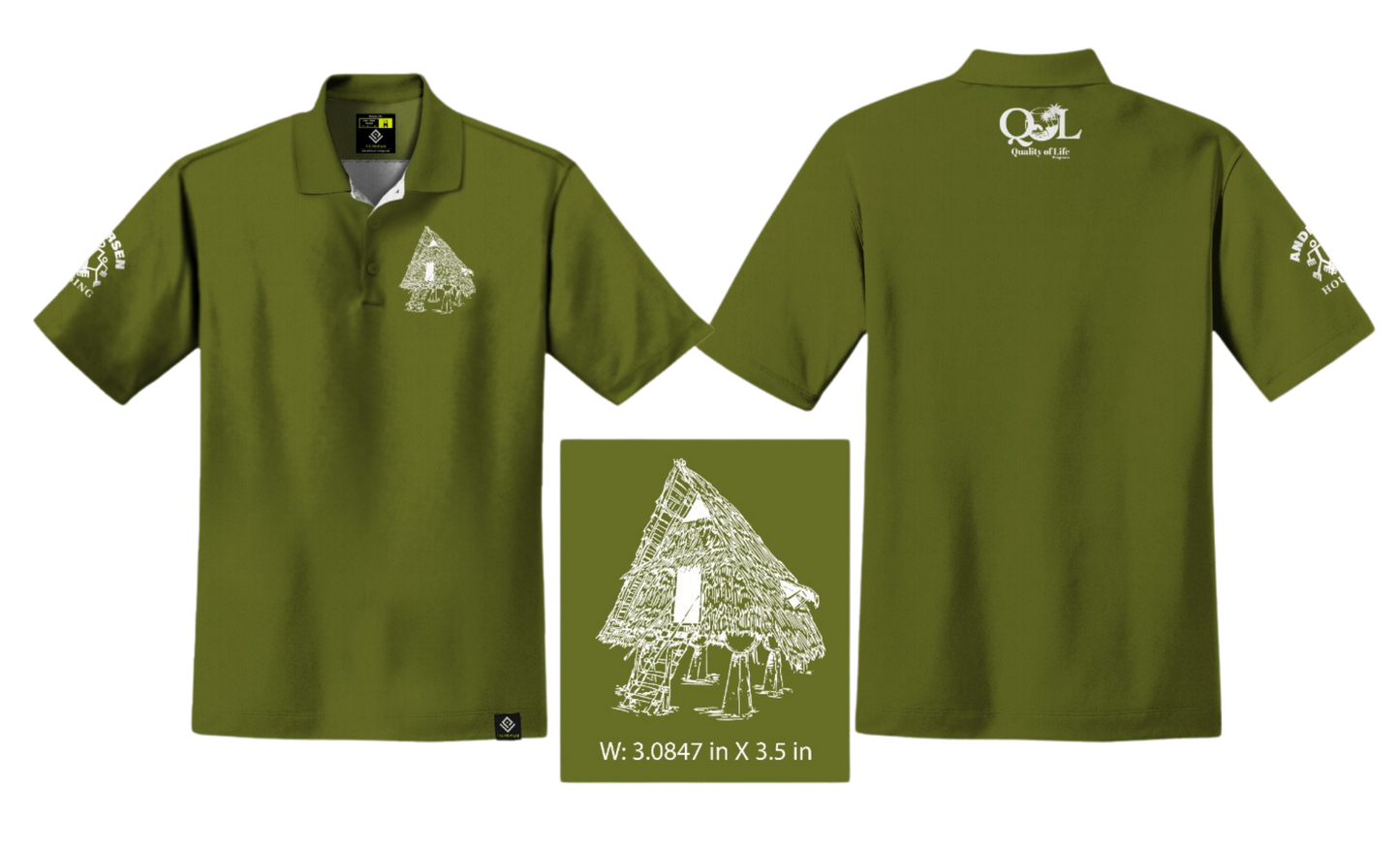 ANDERSEN FAMILY HOUSING Sublimated Men's Polo (Olive Green)