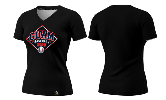 GUAM LITTLE LEAGUE Sublimated Women's T-shirt (Front Logo - Black)