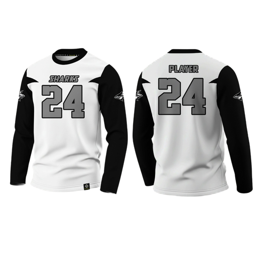 SIMON SANCHEZ FOOTBALL Sublimated Men's Long Sleeve (Black & White)