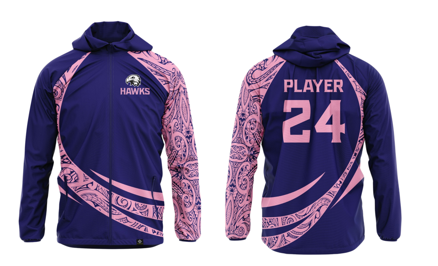 FBLG HAWKS RUGBY Sublimated Lightweight Windbreaker Jacket