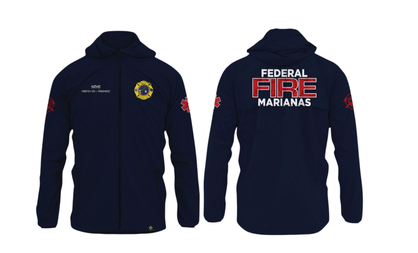 FEDERAL FIRE MARIANAS Sublimated Lightweight Windbreaker Jacket (FIREFIGHTER/PARAMEDIC)