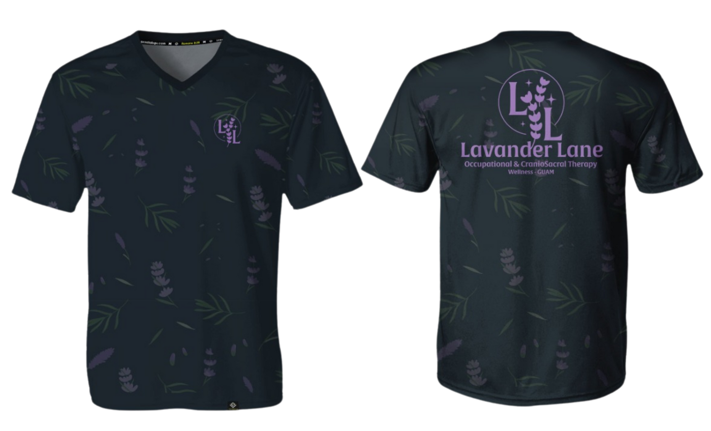 LAVENDER LANE - Men's Sublimated  V-Neck Short Sleeve (Blue-Gray)