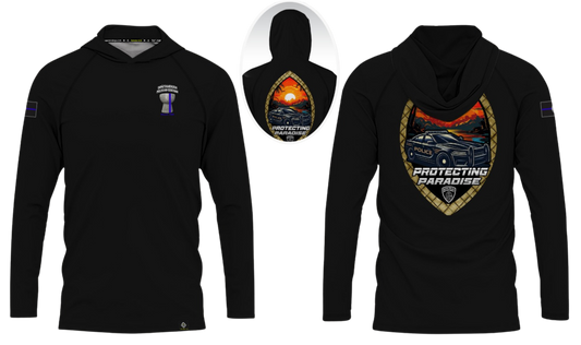 GUAM POLICE DEPARTMENT Sublimated Long Sleeve Raglan with Hood (Black)