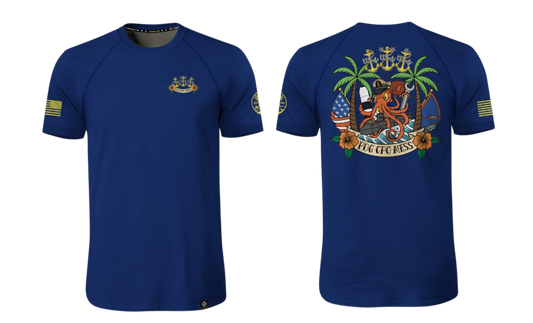 USN PDG CPO MESS Sublimated Men's Raglan T-shirt (Blue)