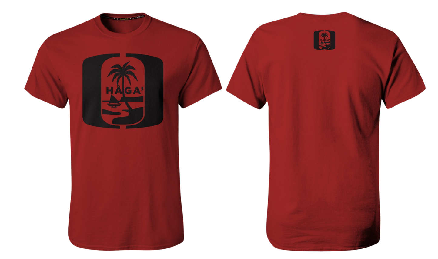 HAGA OUTLAWS Screen Print T-shirt (Black Guam Seal)