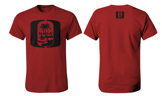 HAGA OUTLAWS Screen Print T-shirt (Black Guam Seal)
