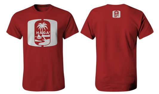 HAGA OUTLAWS Screen Print T-shirt (White Guam Seal)