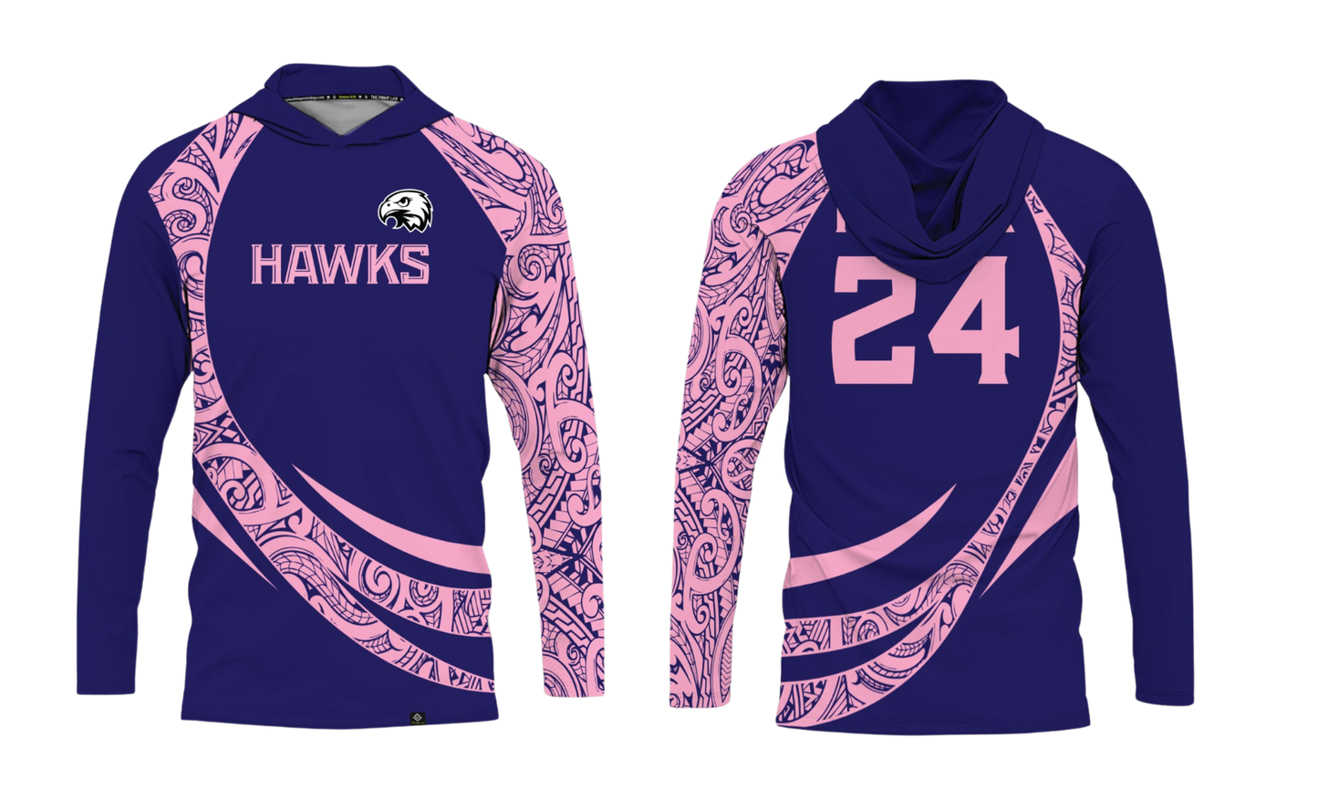 FBLG HAWKS RUGBY Sublimated Men's Long Sleeve with Hood