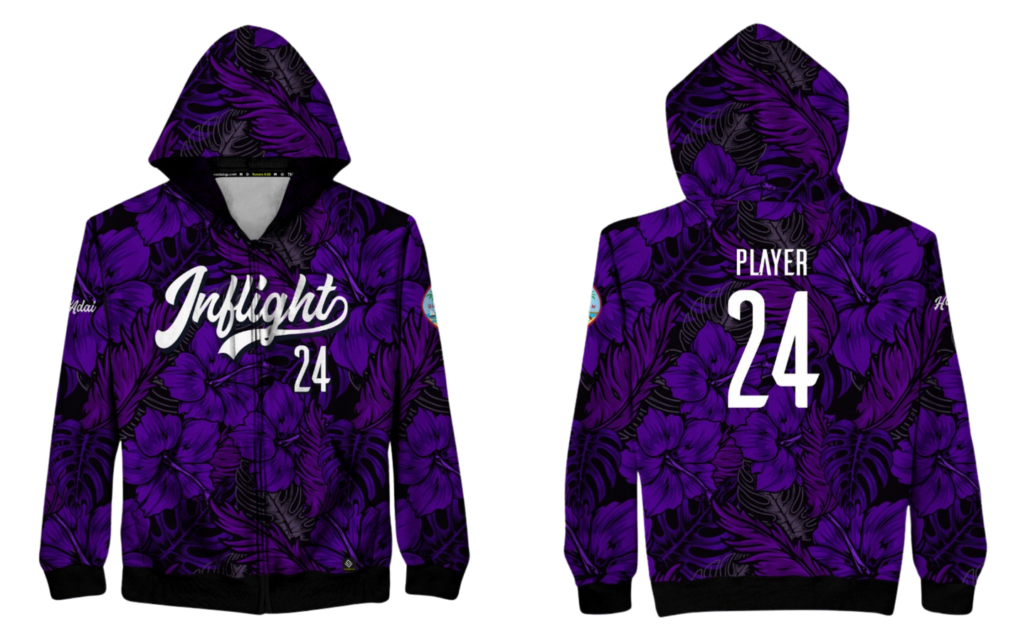 UNITED INFLIGHT Sublimated Men's Hybrid Zipper Hoodie