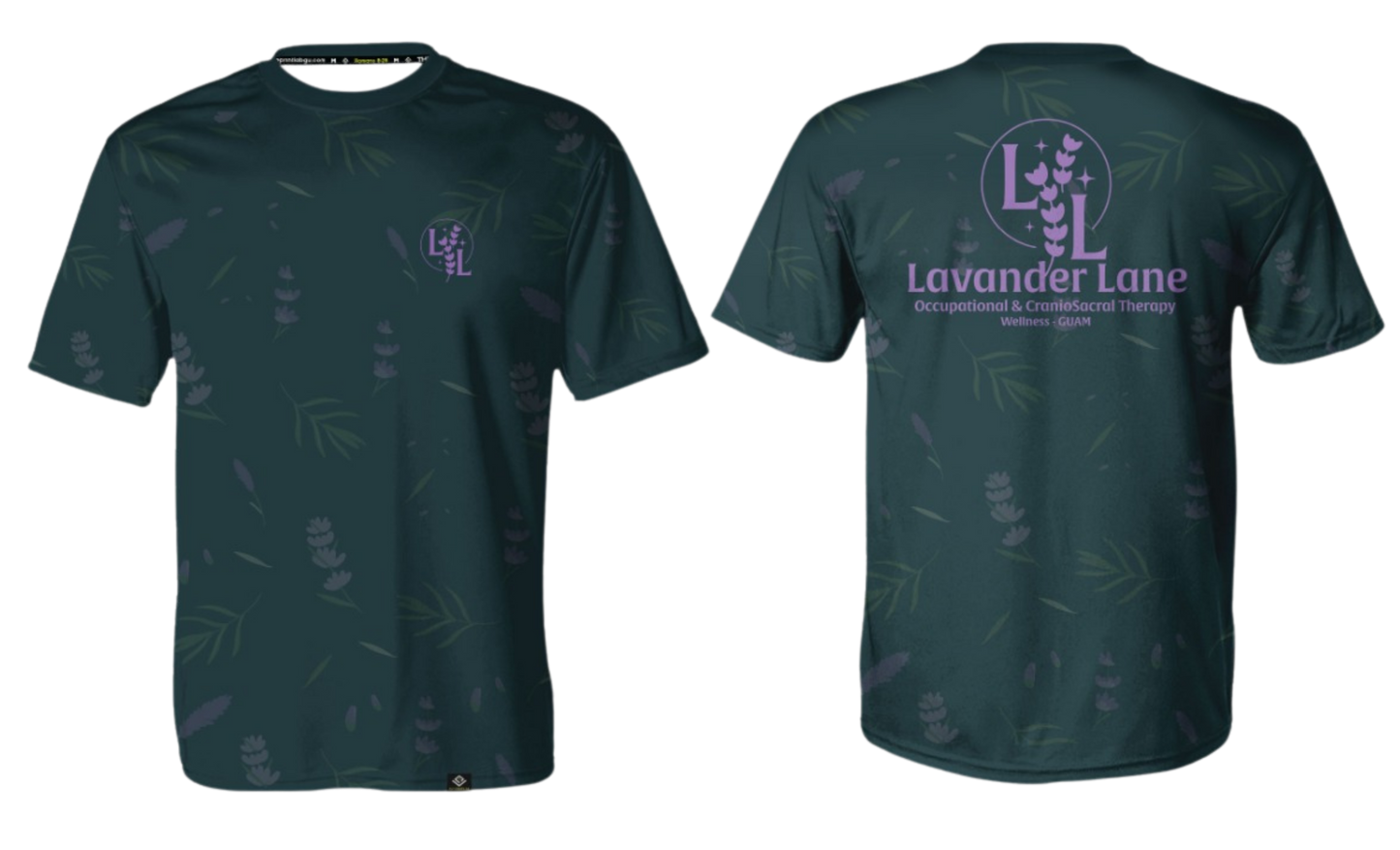LAVENDER LANE - Men's Sublimated  Round Neck Short Sleeve (Dark Teal)