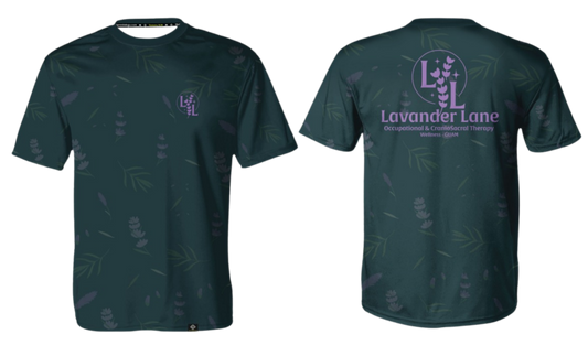 LAVENDER LANE - Men's Sublimated  Round Neck Short Sleeve (Dark Teal)