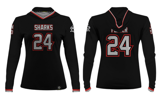SIMON SANCHEZ FOOTBALL Sublimated Women's Long Sleeve with Hood