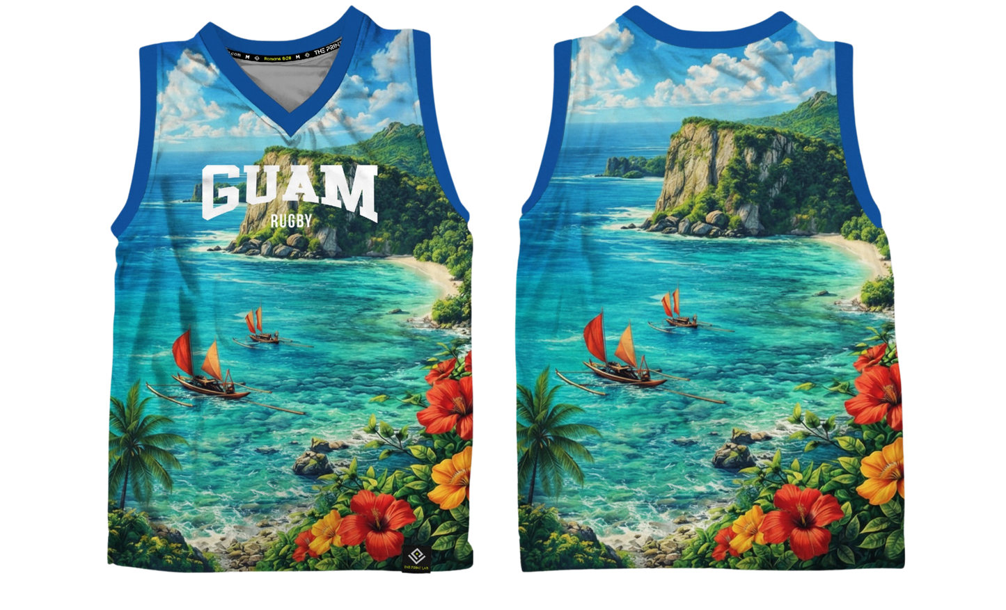 GUAM RUGBY Sublimated Men's Tank Top (Light Blue)