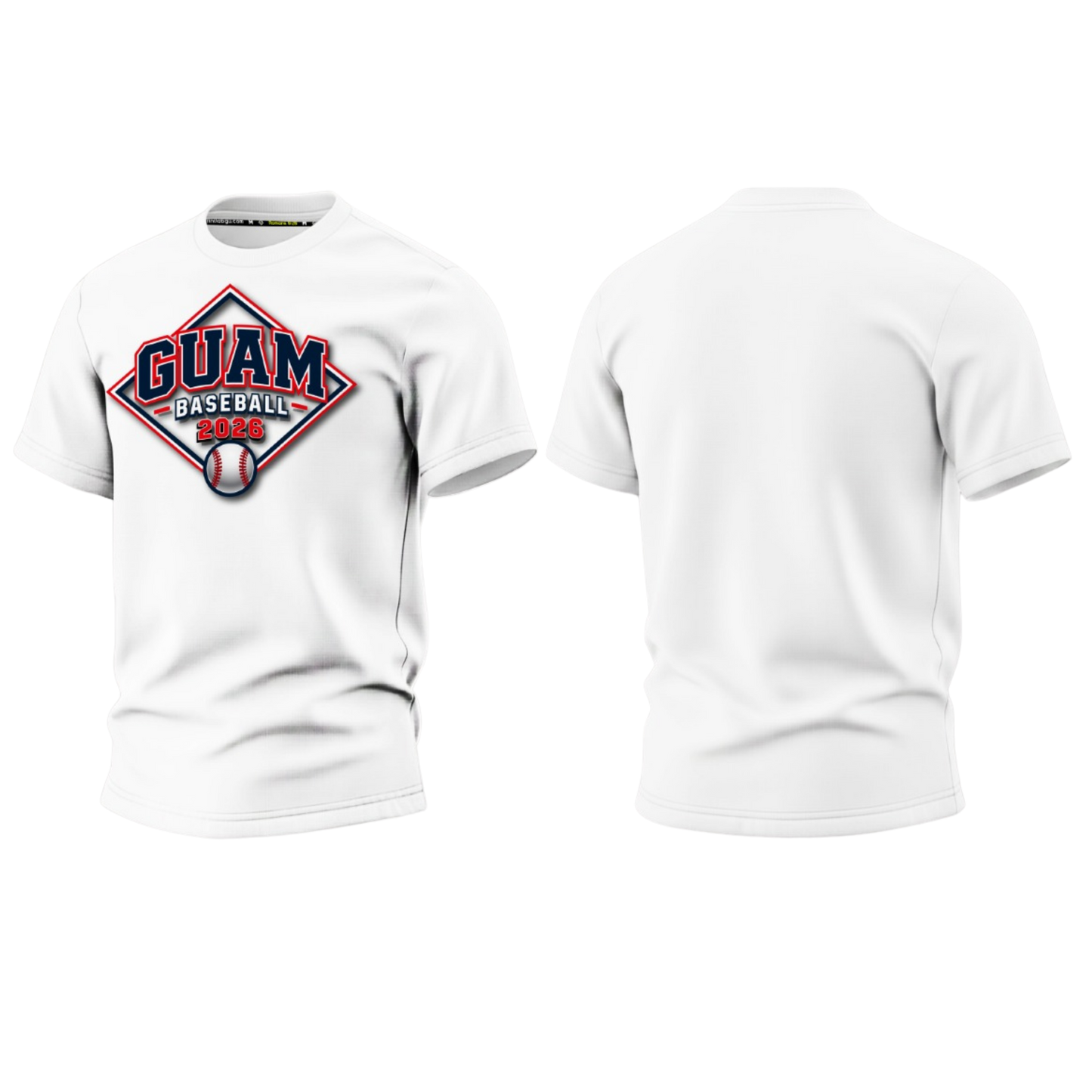 GUAM LITTLE LEAGUE 2026 Screen Print T-shirt (White - Front Logo)